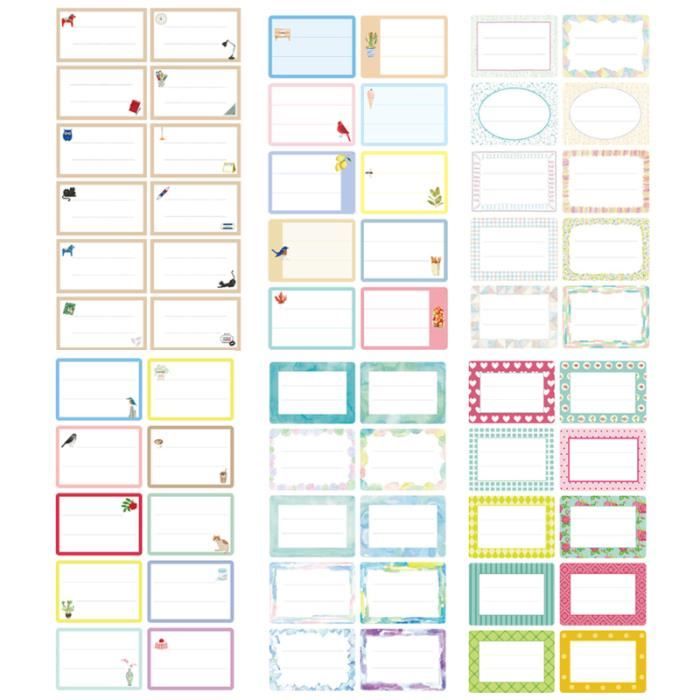 124 pièces autocollants autocollant créatif étiquettes adhésives 
