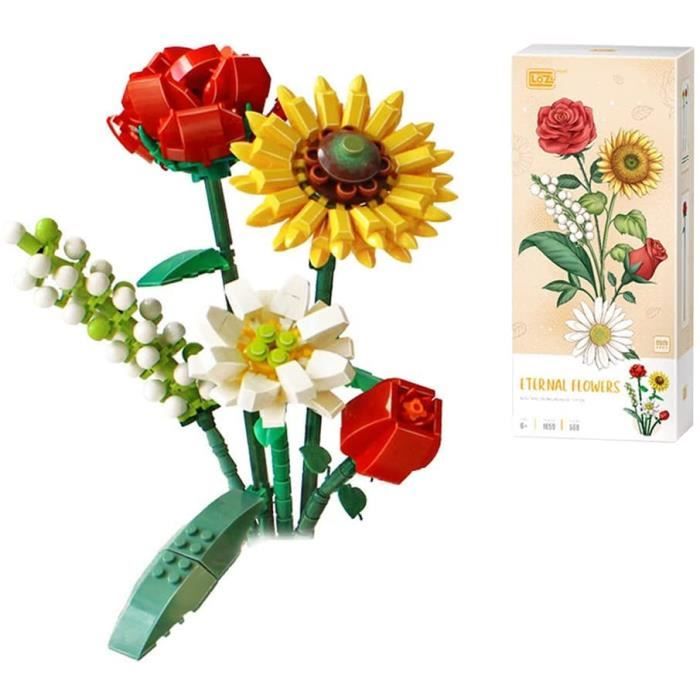 Lucywey Ensemble de Blocs de Construction de Bouquet de Fleurs, 12 Types de  Jouets de Construction de Fleurs pour Projet Créatif à la Maison,  Anniversaire, Cadeau de Pendaison de Crémaillère (1064) 