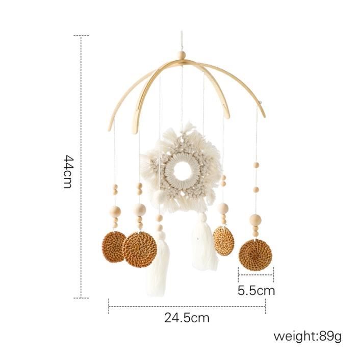 Kit Cloche De Lit Bébé Artisanal En Bois - Mobile 3D DIY Pour Chambre D'Enfant
