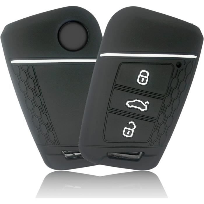 Télécommandes Pour Voiture - Foilsandmore Coque Protection Silicone  Compatible Vw B8 (keyless-go) Clé À 3 Boutons Noir - Cdiscount Auto