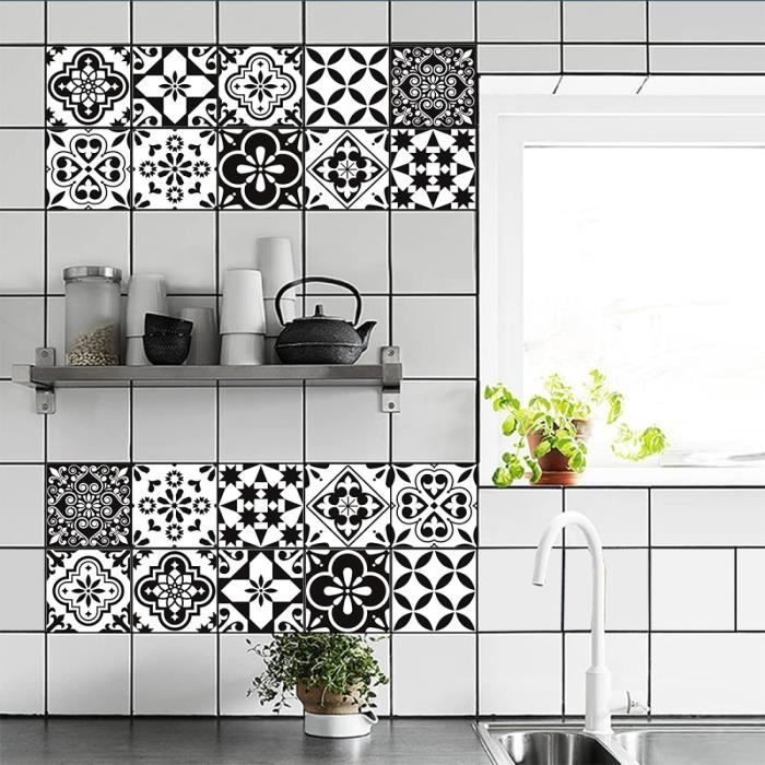 Carrelage Adhésif Mural Pour Cuisine/salle De Bain - 15x15cm, PVC Résistant, Facile à Poser (lot De 50)