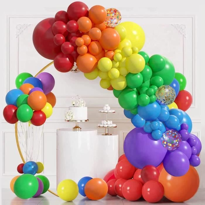 Ballon Arc-En-Ciel, 120 Pièces Kit Arche Ballon Multicolore, 18 12 10 5  Pouce Guirlande Ballons De Couleurs Assorties Paquet [H3328] - Cdiscount  Maison