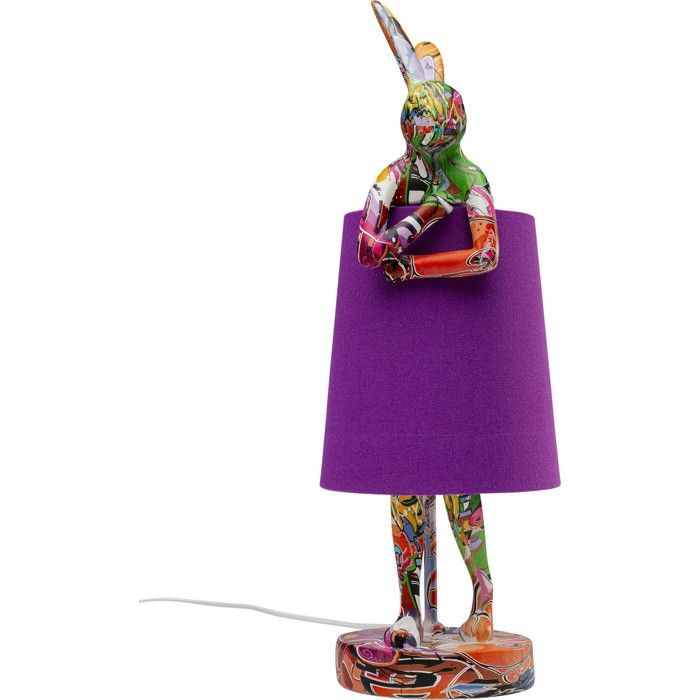 Lampe de table - Kare Design - Animal - Lapin graffiti - Violet - 50 cm