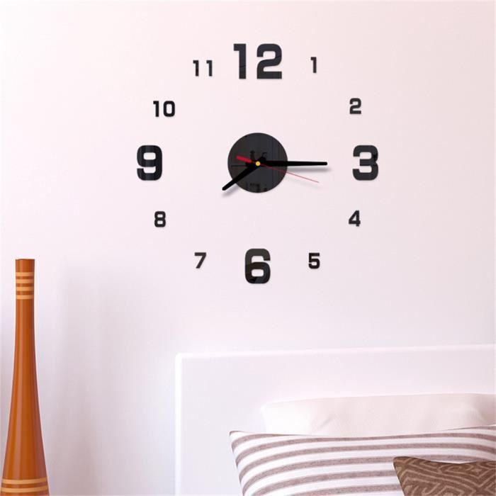 Cadran D'horloge Autocollant Rond 25 Cm - Chiffres Romains - Acrylique Miroir Argenté - Pour Remplacer Un Cadran DIY