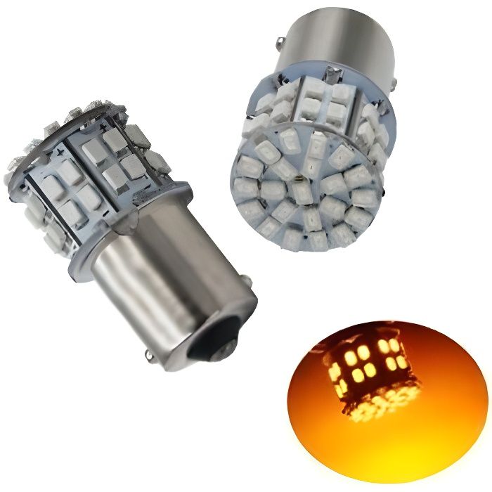 Ampoule LED P21W Orange 💡18 LEDS BA15s / Feux Clignotant
