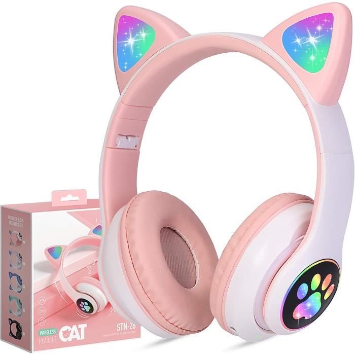 Cadeau Mmes-B4 Cute Squirrel / casque Bluetooth sans fil Cat RVB Casque  audio stéréo pour enfants, filles légères - Chine Écouteurs Bluetooth et  écouteurs sans fil prix