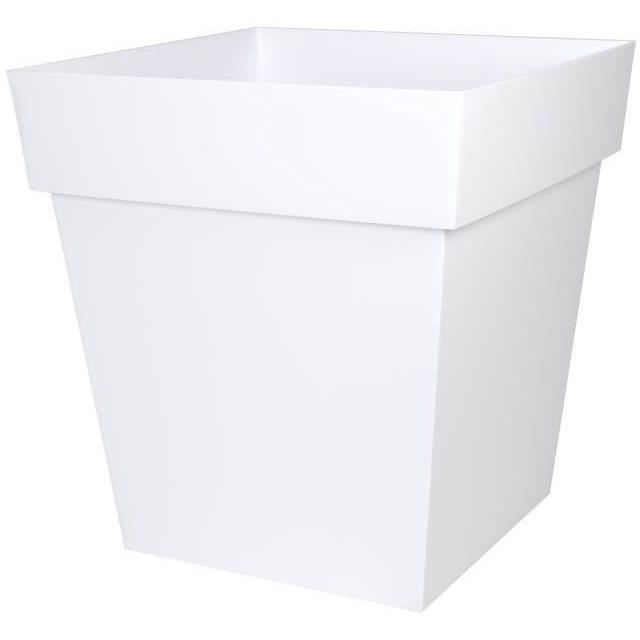 eda pot carre toscane 50 cm 87 l blanc cdiscount jardin