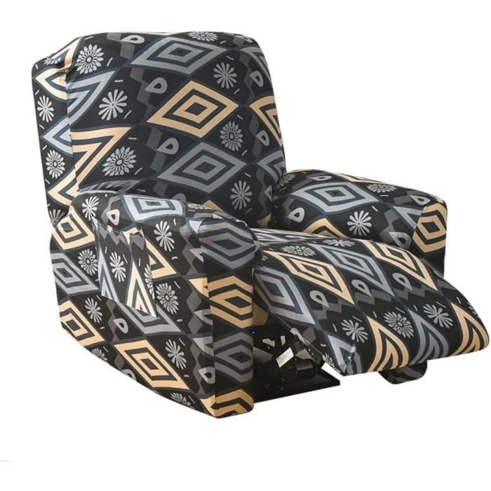 Housse De Fauteuil De Relaxation Antidérapante Protege Fauteuil Avec 20 % Laine D'alpaga Et Poches 100 % Laine