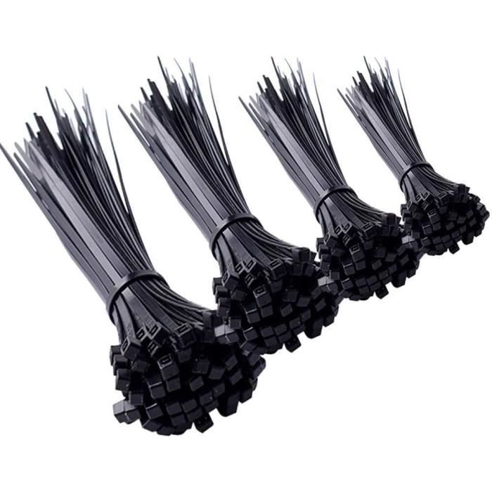 Lot De 100 Attaches Serre-câble RILSAN Noir - 100mm X 2,5mm - Marque MOSS - Neuf