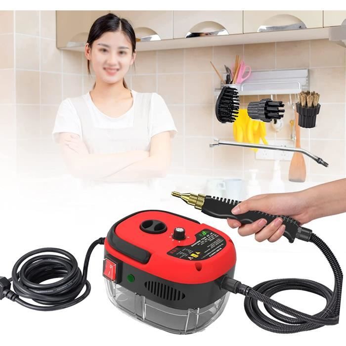 Nettoyeur Vapeur 2500W Portable - 1100ml Réservoir, 6 Vitesses, 105°C - Pour Maison Et Voiture