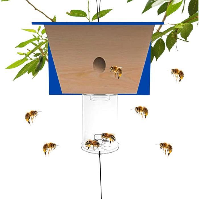 Piège à Abeilles Charpentières En Bois - Design Cabane Suspendue - Contrôle Naturel Et écologique - Résistant Aux Intempéries - Pour Terrasse, Jardin, Clôtures
