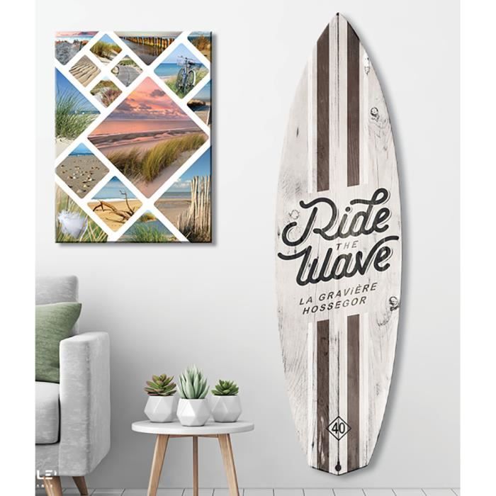 HXA DECO - Planche de Surf Décorative,Multi choix,Décoration Murale,Impression sur Alu Dibond, Surf Hossegor, 145x40 cm