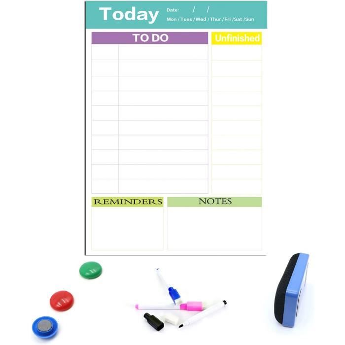 Fridge Board Tableau Mémo Magnétique Calendrier Frigo avec Un Marqueur