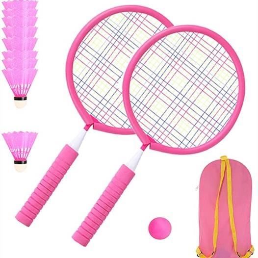 QKTYB Ensemble Badminton Enfants 8 En 1 - Raquettes Légères Avec Sac De Transport
