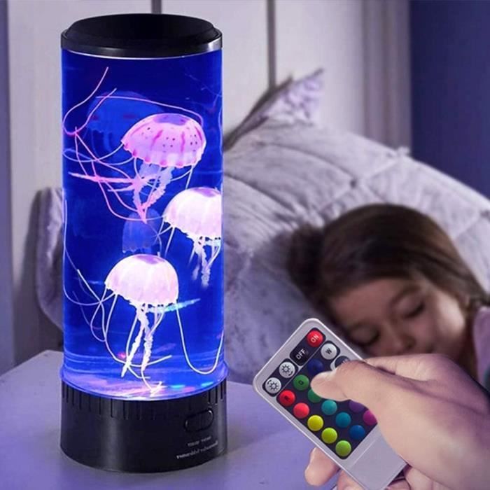 Lampe Méduse 29cm - 16 Couleurs Changeantes Avec Télécommande - Projecteur Ambiance Ocean Pour Décoration