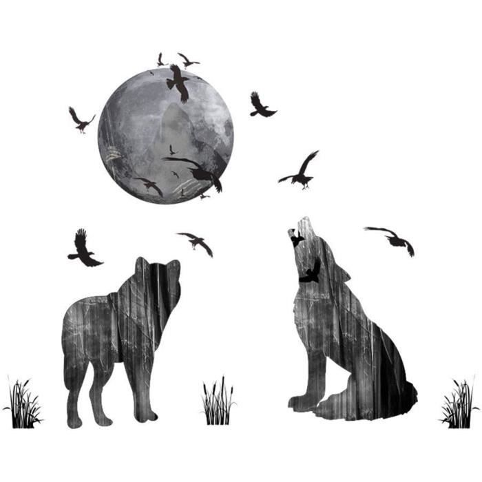 Stickers Muraux Famille Du Loup (70X85 Cm) I Autocollant Sticker Mural ...