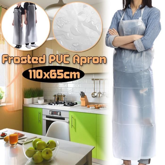 Tablier plastique PVC pour femme de cuisine professionnel blanc en PVC femme  menage hôtel entretien cuisine, VP353