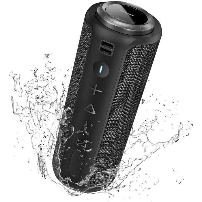 Enceinte Douche Bluetooth étanche IPX7 - Son 360°, Basses Puissants, Lumière LED, 10h Autonomie