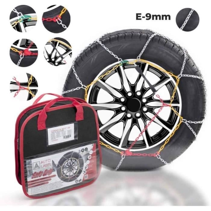 Chaînes à Neige Cora Grip Tech - Mailles Losanges 9 Mm - Groupe 9,5 - Lot De 2 - Compatibles Pneus 14" à 18" - Conformes Normes UNI, Onorm - 3