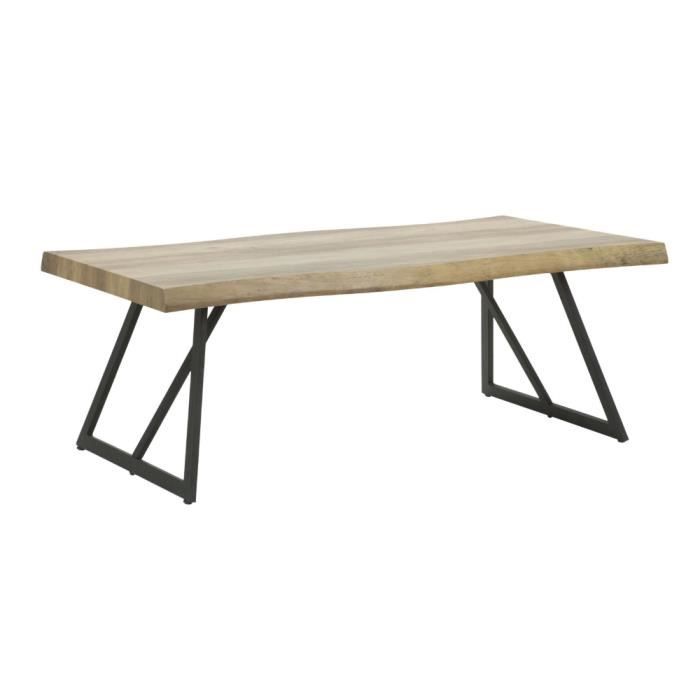 Table Basse De Salon Bois Et Metal Beige Interieur Style