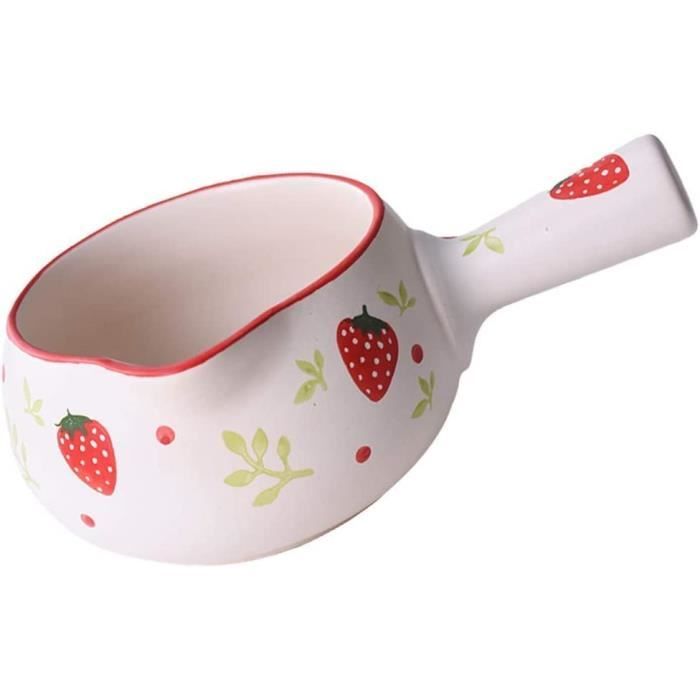 Petite Casserole En émail 500 Ml – Idéale Pour Chauffer Lait, Café, Fondre Du Beurre – Poignée En Bois Anti-brûlure