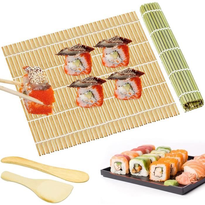YZEO Kit de Fabrication de sushis Complet 11 pièces DIY Sushi Suit Bambou Kimbap Kit de Fabrication de Sushi Cadeau Brosse à Laver Ainsi de Suite 