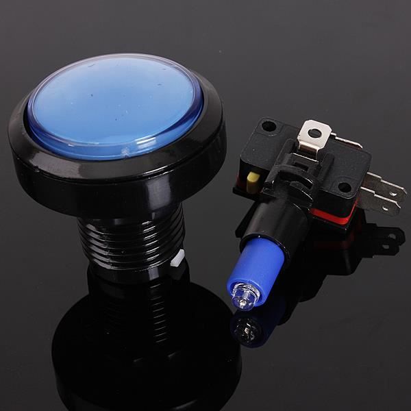 Interrupteur Bouton Poussoir Momentané 30mm Pour Arcade - Lot De 10 Pièces Bleu - Neuf - Uxcell