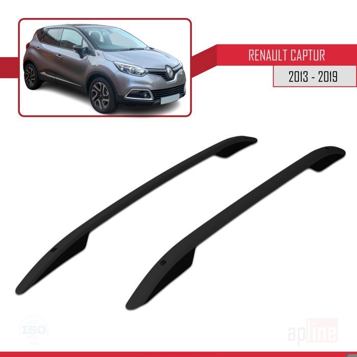Rails de Toit Barres Set Cross Barres Rail pour Renault Captur 2013-2019 NOIR (Modèle Adhésif) 215