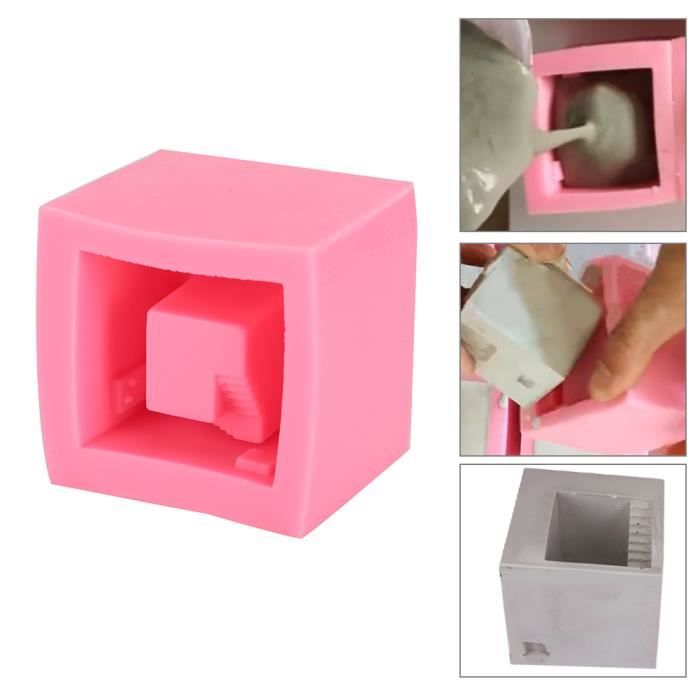 Unique Maison Forme Silicone Moule Gateau Savon Fleur Pot Beton Moules Menage Diy Accessoires Bk Jia Cdiscount Maison