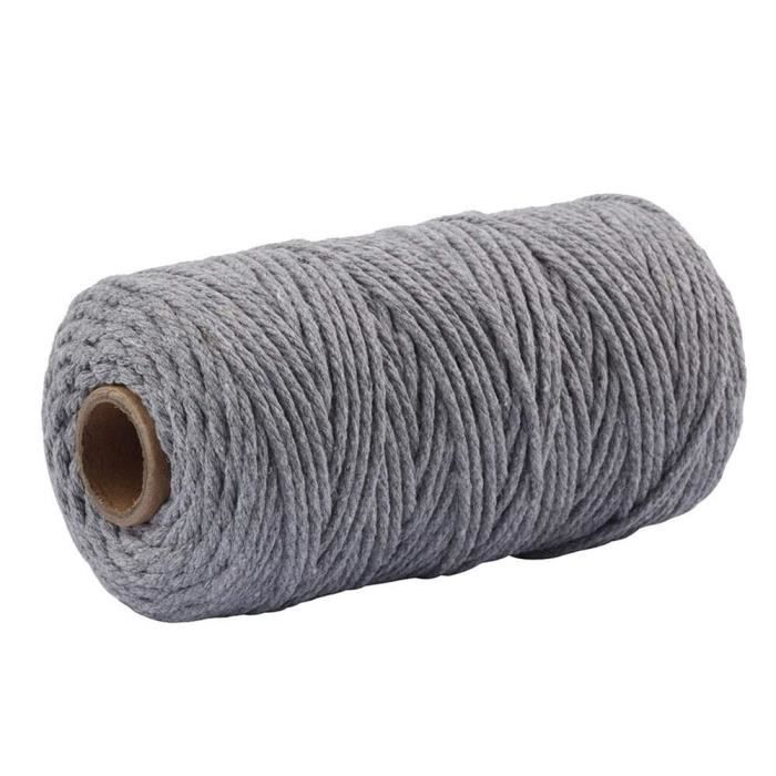 Pelotes de laine,Corde en coton torsadé à 3 parts de 1M 20mm, cordon de haute ténacité, pour sac