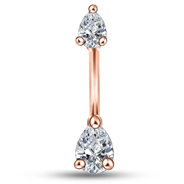 Lot De 7 Piercings Nombril Longs Rose – Acier Chirurgical, Papillons & Cœurs Strass, 10 Mm – Style Féminin & Scintillant