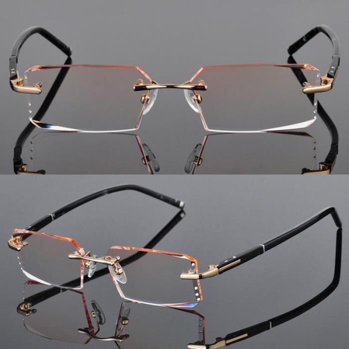 Couleur Gold Dips 1.25 Lunettes de myopie Lunettes de myopie rectangulaires pour hommes Style Business san Cdiscount Bijouterie