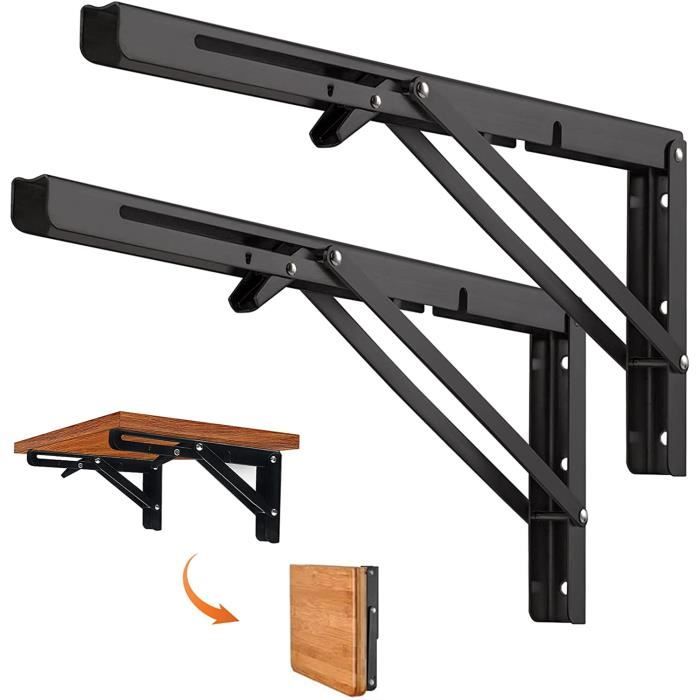 Lot De 2 Equerre Etagere Pliante 350Mm, Equerre Rabattable Murale ...