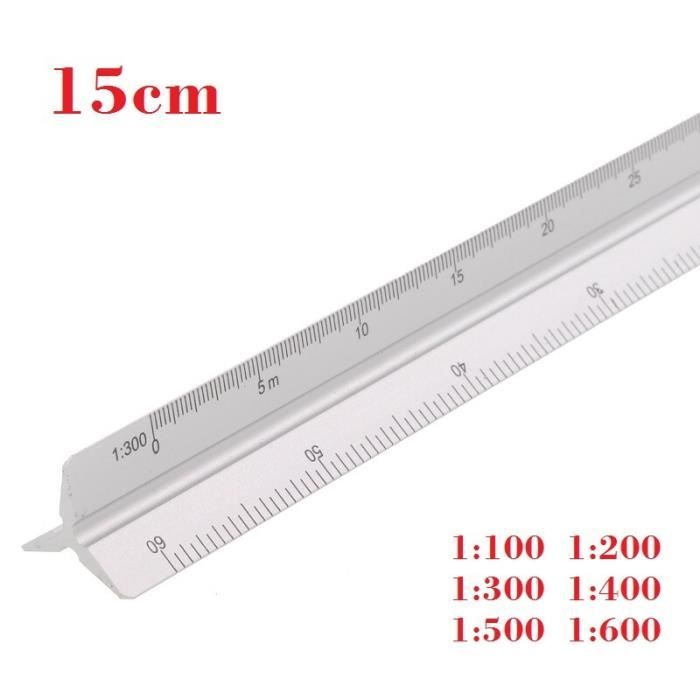 Règle Triangulaire Aluminium 30cm - Échelles 1:20 à 1:150 - Pour Dessin Technique