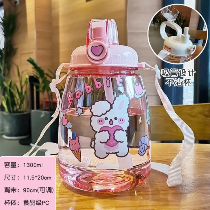 Gourde D'eau Mignonne Capybara 330 Ml - Avec Paille En Silicone Et Couvercle étanche, Sans BPA, Pour école, Bureau