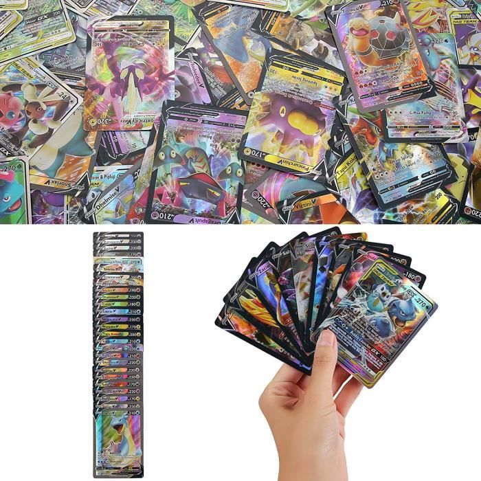 100 Pcs Jeux de Carte,Cartes à Collectionner GX,EX Energy Trainer Cartes,Vmax Cartes,V Cartes