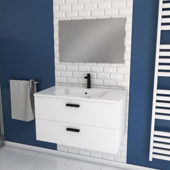 Ensemble design de salle de bain - Blanc - L 80 x P 46 x 45 cm