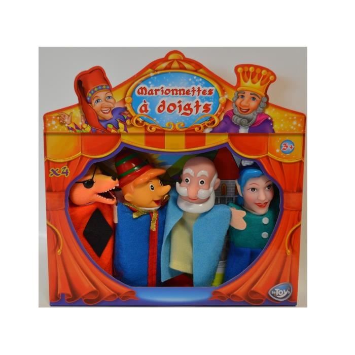 Thème Pinocchio Coffret 4 marionnettes à doigt 