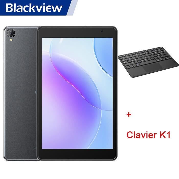 Blackview Tab 50 WiFi Tablette Tactile 8 pouces HD 8Go+128Go-SD 1To 5580mAh WiFi 6 Tablette PC Android 13 Gris Avec Clavier K1