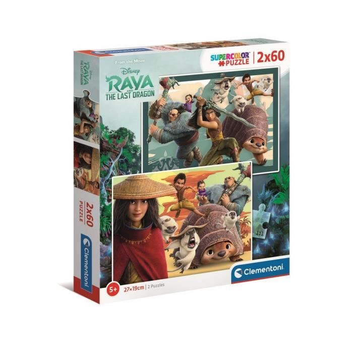 Puzzle enfant - Clementoni - Raya - 2x60 pièces - Italie - Garantie 2 ans