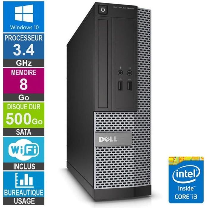 PC Dell Optiplex 3020 SFF i3-4130 3.40GHz 8Go/500Go Wifi W10 Reconditionné - Dell reconditionné disponible sur Cdiscount Seconde Vie