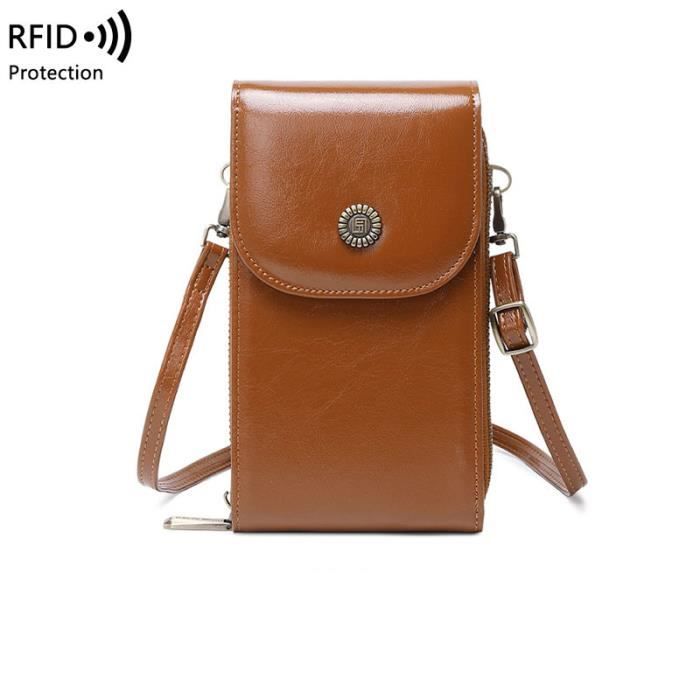 Sac Portefeuille Femme RFID - Bandoulière Réglable Avec Porte-Cartes