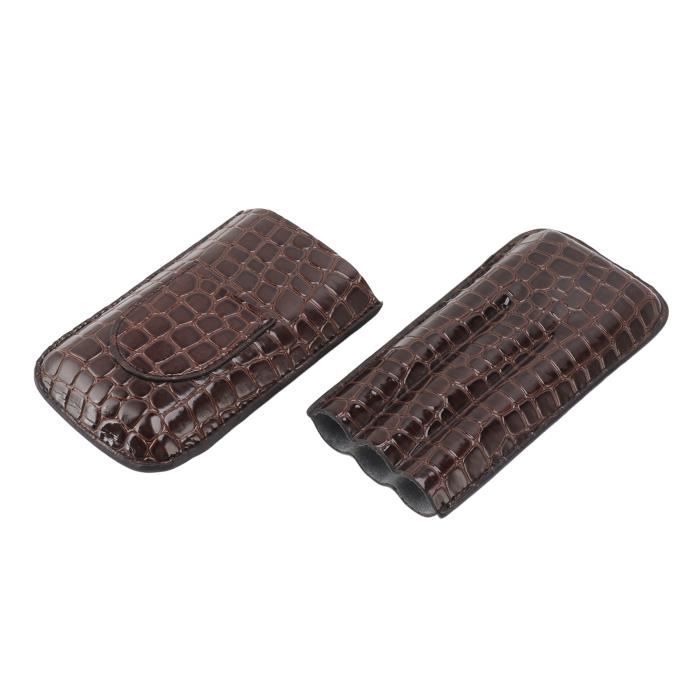 Étui à Cigares En Cuir Pour 3 Cigares Avec Coupe-cigare Intégré - Idéal Voyage, Cadeau Homme