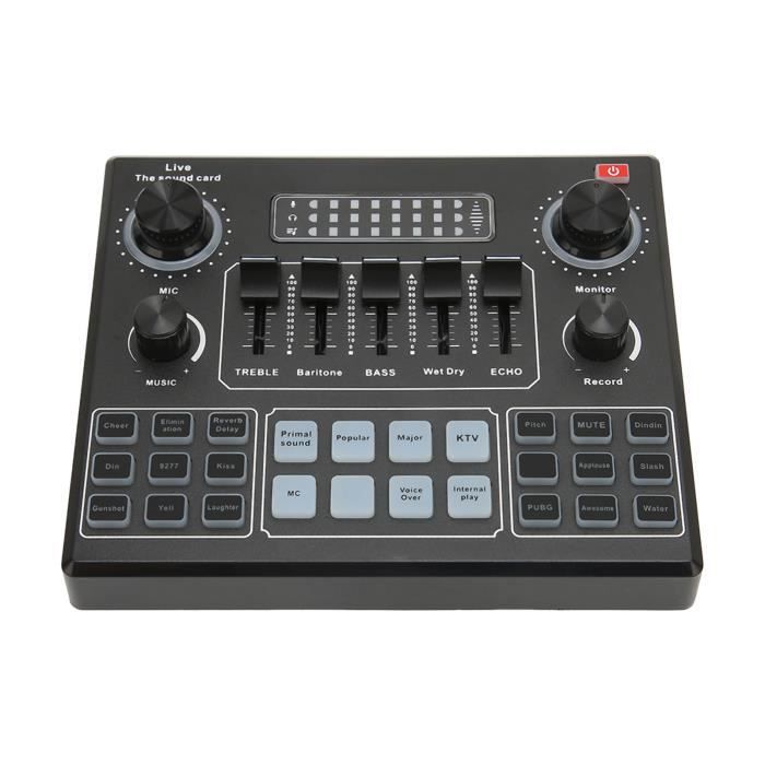 V9SJ Mini Sound Mixer Board Live Sound Card Noise Cancelling Voice ...