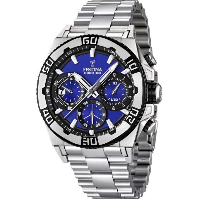 Montre Festina  Tour de France 20  Bleu Noir Gris Argent 