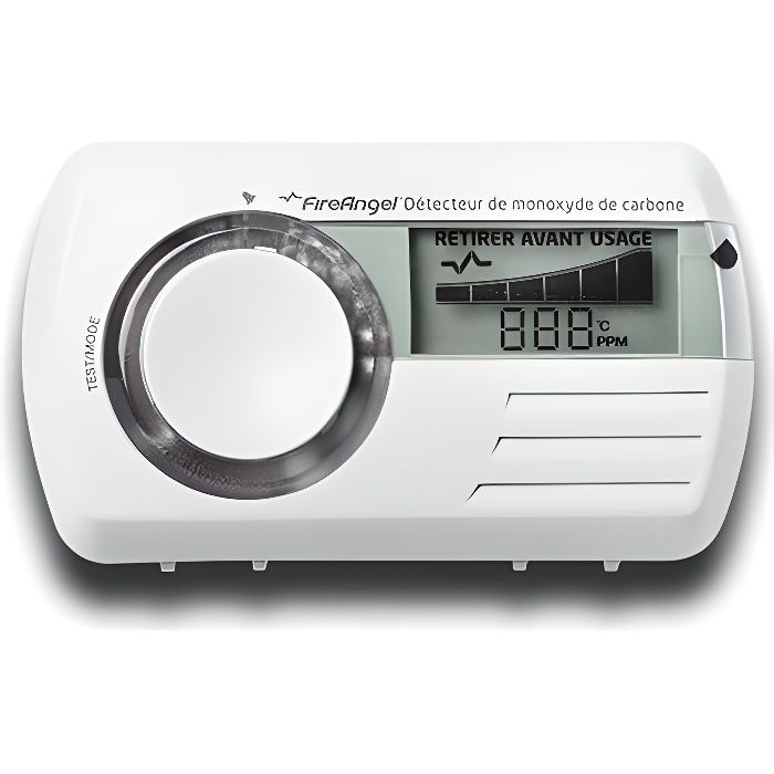 Fire Angel FA6829S Détecteur CO Ultra-fin - Alerte Monoxyde De Carbone, 10 Ans Autonomie - Pour Maison & Camping-car, Blanc