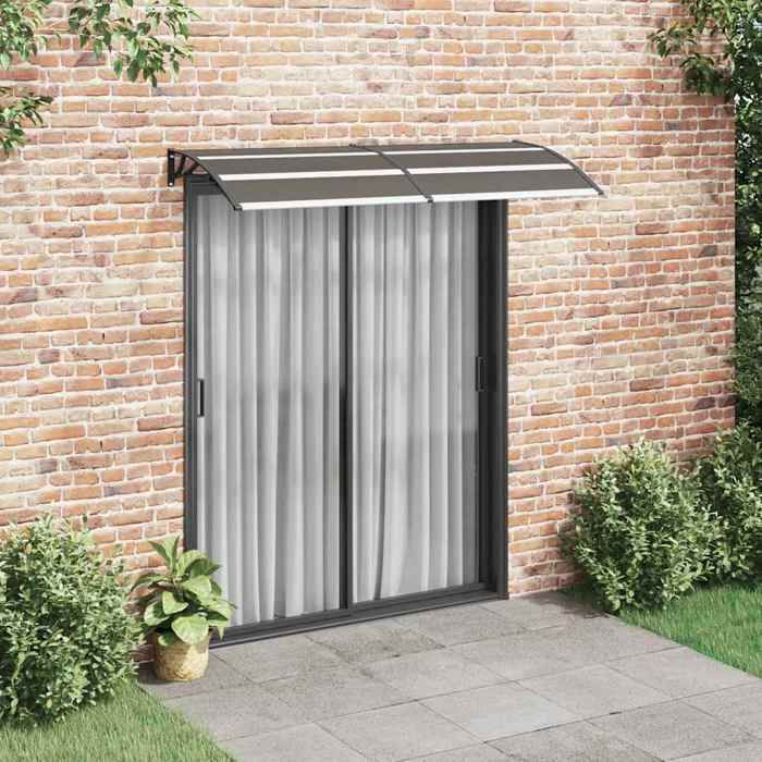 Auvent de porte - vidaXL - 200x80 cm - Noir - Polycarbonate - Anti-corrosion