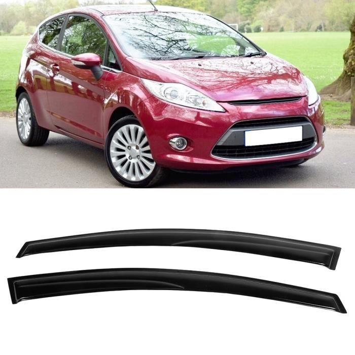 Déflecteurs D'Air Pluie Pour Ford Fiesta 2010-2020 - Lot 4 Pièces Noirs Adhésifs Externe