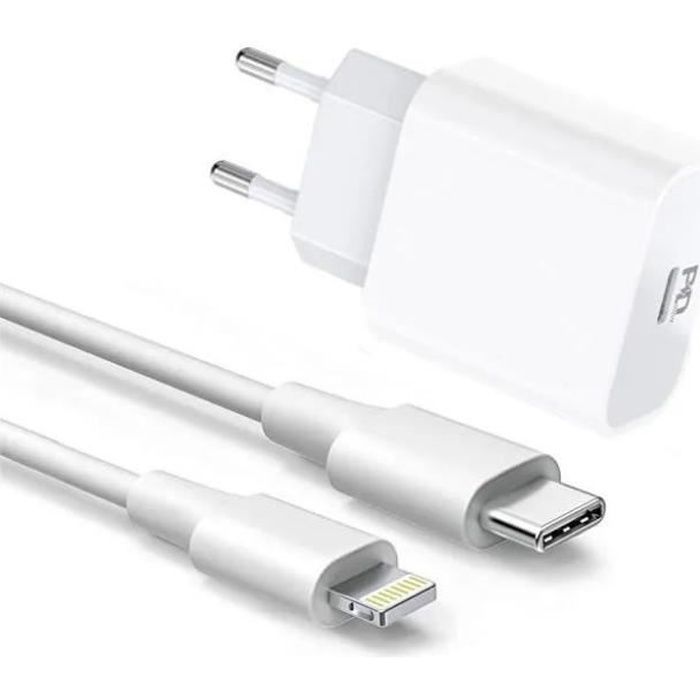 Chargeur Rapide 20W + Cable USB-C Lightning pour Iphone 14-14 Plus-14  Pro-14 Pro Max-13 mini-13-13 Pro- 13 Pro max - Yuan Yuan