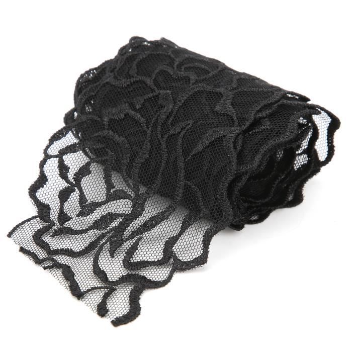 Dentelle Broderie Florale Xingmo 3m X 15cm - Noir, Bordure Déco DIY
